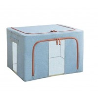 Cutie depozitare pliabila cu fermoar 100L Blue, doua ferestre