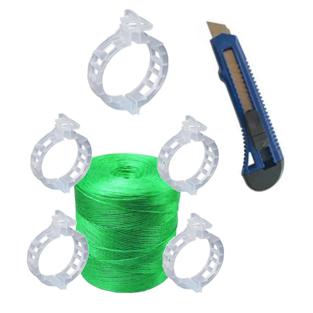 Clips palisat tomate 250 buc/set + Sfoara palisat 1KG + Cutter