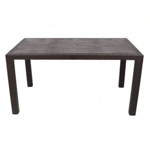 Masa tip ratan din plastic pentru gradina dreptunghiulara 150x90cm Maro, CRL