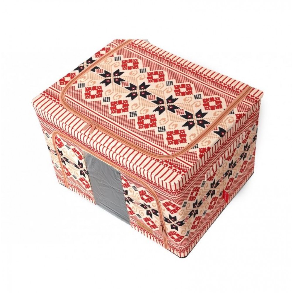 Cutie depozitare pliabila cu fermoar 100L Motiv traditional 1