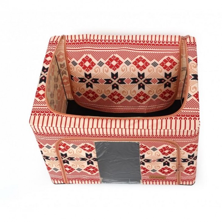 Cutie depozitare pliabila cu fermoar 100L Motiv traditional 1