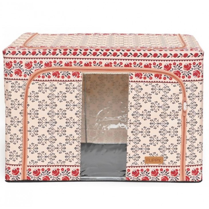 Cutie depozitare pliabila cu fermoar 100L Motiv traditional 3