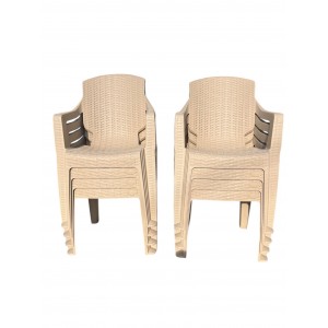 Scaun pentru gradina Infinity Crem CRL, Set 8 Buc