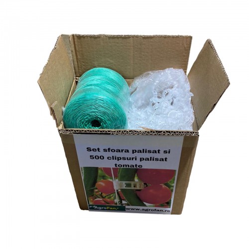Set Sfoara Palisat 1 Kg si 500 de Clipsuri Palisat Tomate Agrofan
