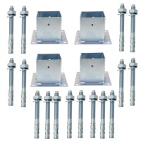Suport metalic pentru stalpi din lemn, 100 x 100mm, tip pahar x 4buc+ Conexpand cu camasa M10 x 80mm (16buc)