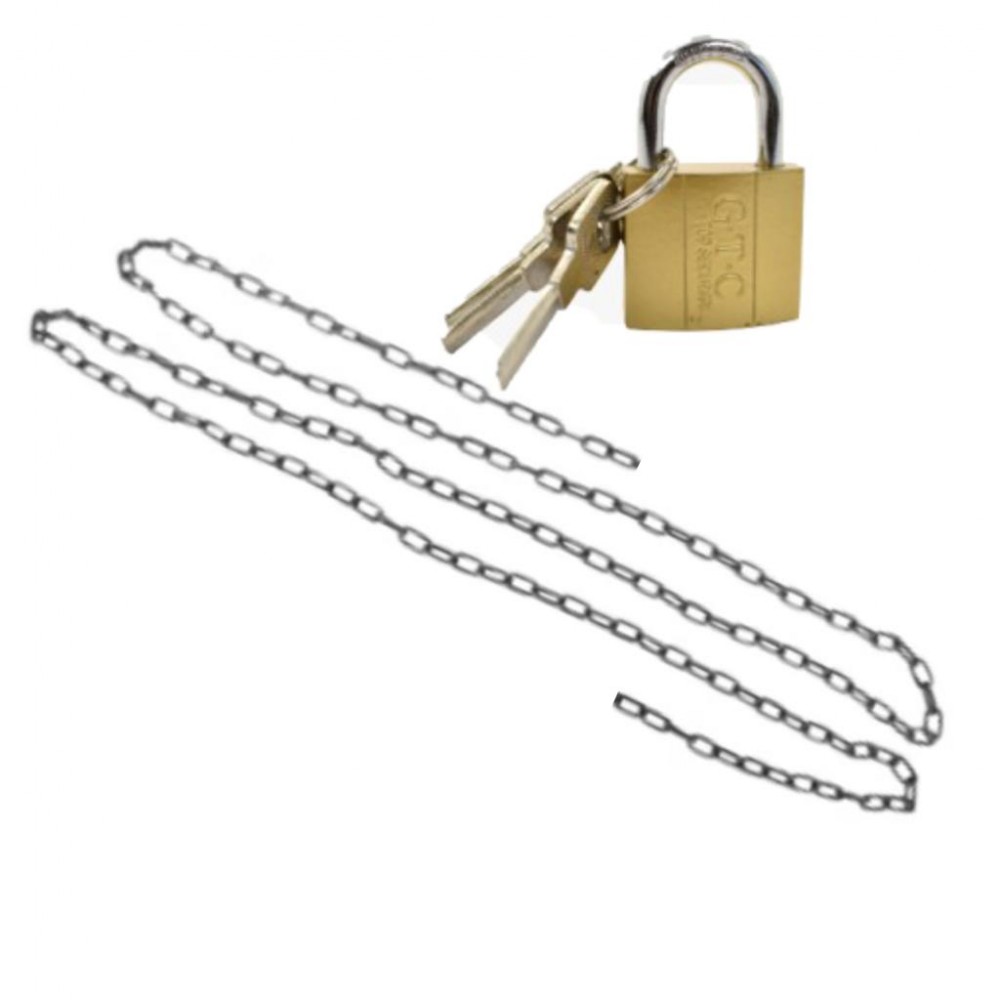 Lant 1m diametru 5mm si lacat 63mm