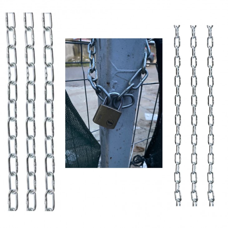 Lant 1m diametru 5mm si lacat 63mm