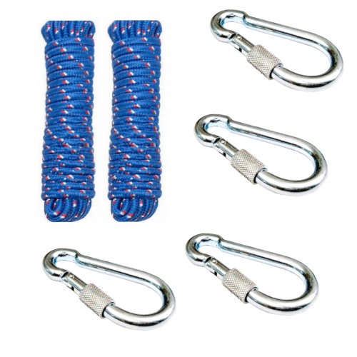 Franghie/ Funie 8mmx30m x 2buc + Carabina 6mm cu filet x 4buc