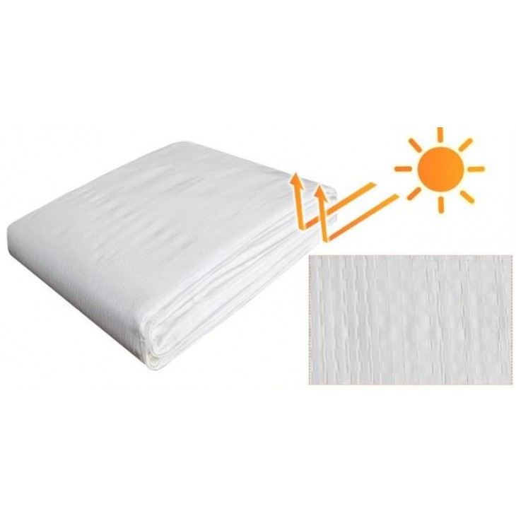 Prelata 6m x 10m, 185g/m2 cu inele, Alba