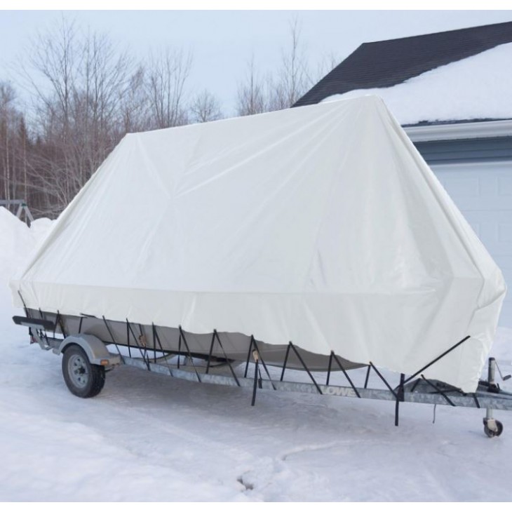 Prelata 6m x 10m, 185g/m2 cu inele, Alba