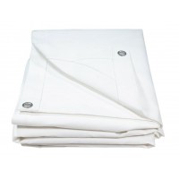 Prelata 6m x 10m, 185g/m2 cu inele, Alba