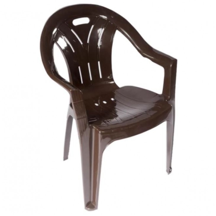 Scaun gradina maro, din plastic, set 4 bucati