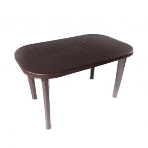 Masa pentru gradina ovala maro, din plastic 