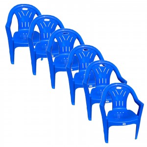 Scaun gradina albastru, din plastic, set 6 bucati