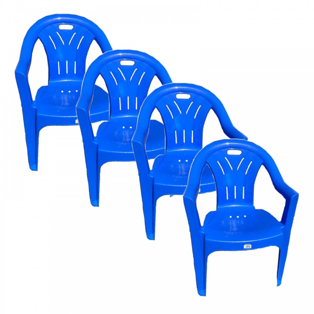 Scaun gradina albastru, din plastic, set 4 bucati