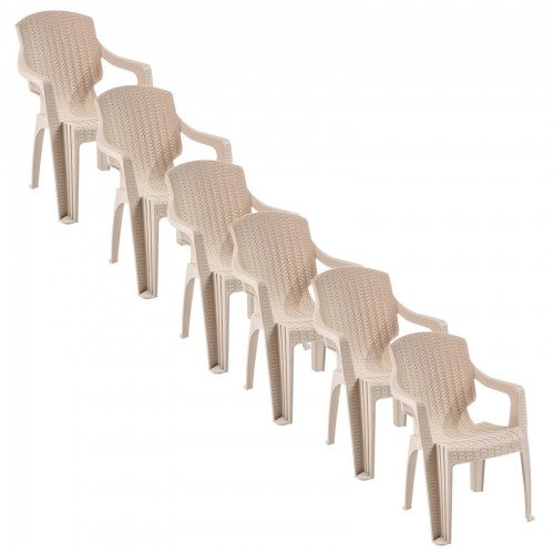 Scaun pentru gradina Infinity Crem CRL, Set 6 Buc