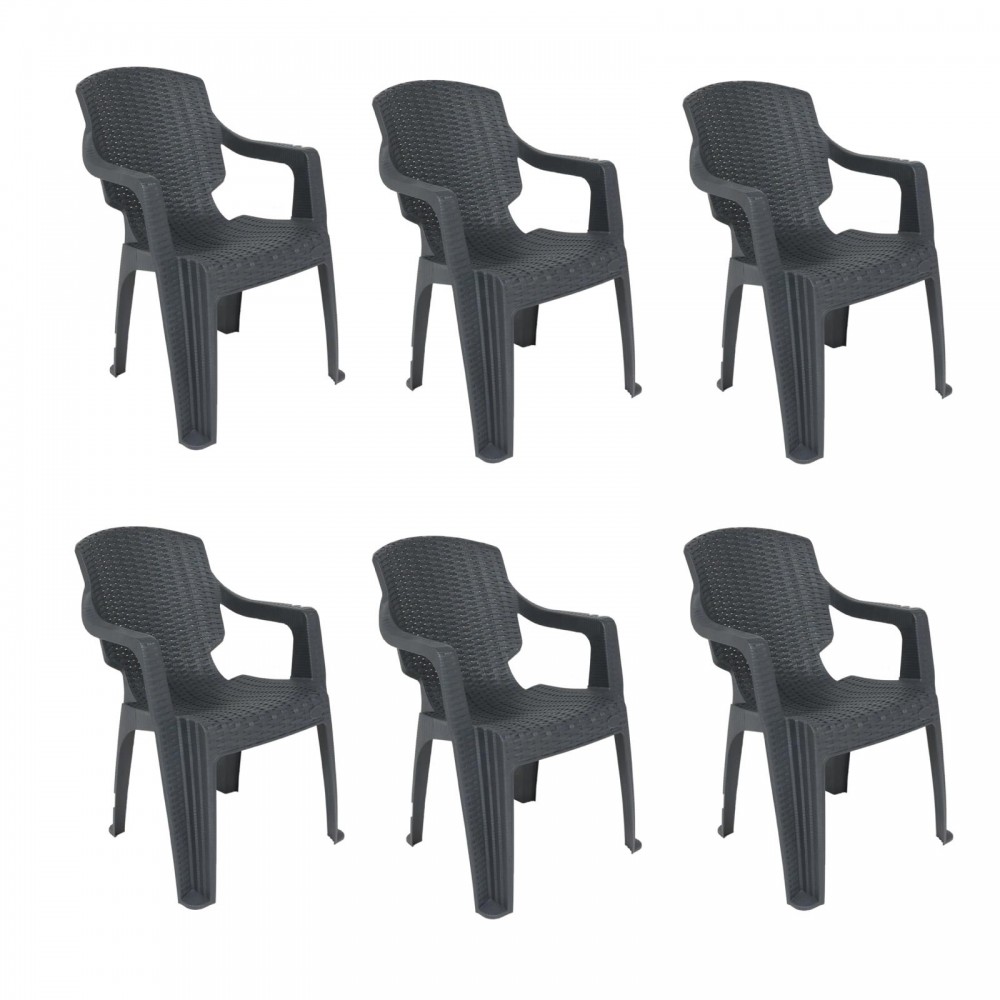 Scaun pentru gradina Infinity Gri CRL, Set 6 Buc