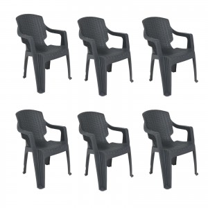 Scaun pentru gradina Infinity Gri CRL, Set 6 Buc