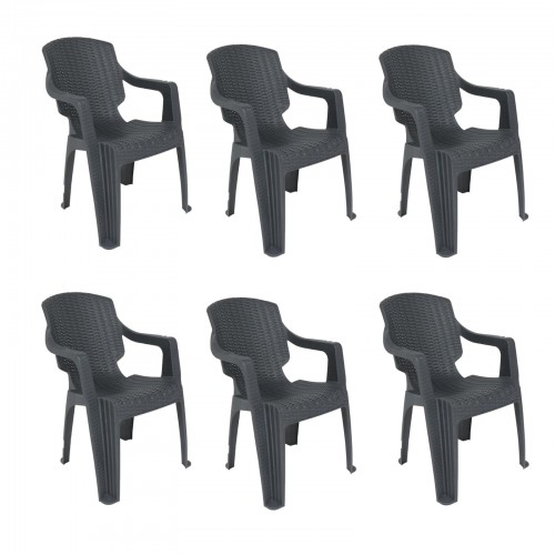 Scaun pentru gradina Infinity Gri CRL, Set 6 Buc