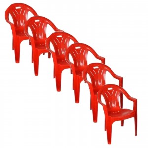 Scaun gradina rosu, din plastic, set 6 bucati