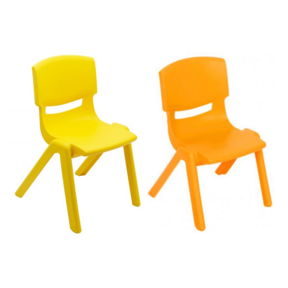 Scaun copil plastic gradinita, galben/portocaliu set 2 bucati