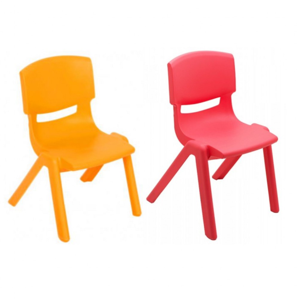 Scaun copil plastic gradinita, rosu/portocaliu set 2 bucati