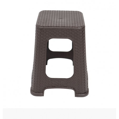 Taburet/ Scaun din plastic tip ratan maro inchis 45cm, CRL Taburet/ Scaun din plastic tip ratan maro inchis 45cm, CRL