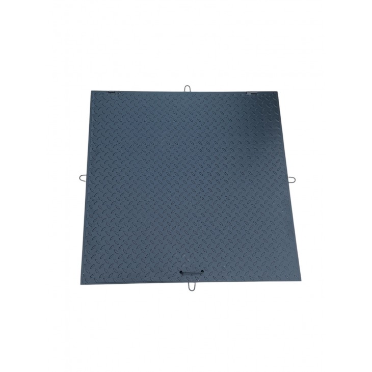 Capac canalizare, camin din tabla striata negru 50x50cm
