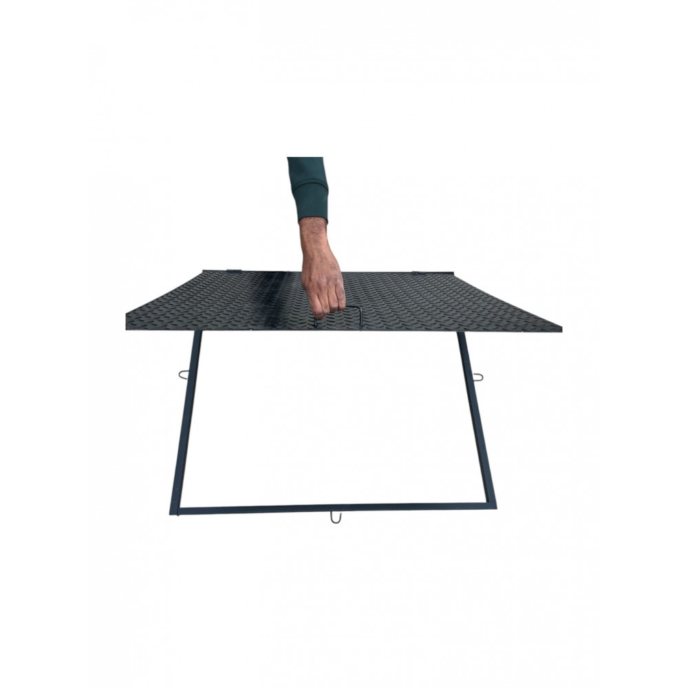 Capac canalizare, camin din tabla striata negru 50x50cm