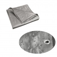 Prelata 6m x 12m, 165g/m2 cu inele, premium, gri 