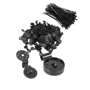 Set Clips pentru prindere plasa umbrire Rotund, 50 buc + Coliere plastic negre 4x150mm, 100 buc
