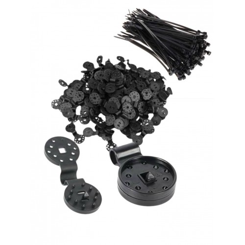 Set Clips pentru prindere plasa umbrire Rotund, 50 buc + Coliere plastic negre 4x150mm, 100 buc