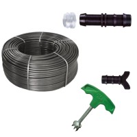 Kit irigare prin picurare tub 25cm/100m cu 21 accesorii si 10 start conectori