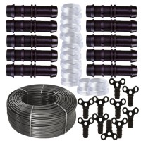 Kit irigare prin picurare tub 20cm/100m cu 20 accesorii si 10 start conectori