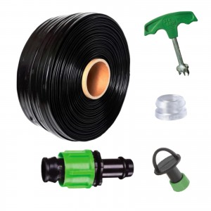 Kit irigare banda picurare 10cm/100m, cu 21 accesorii si 10 start conectori