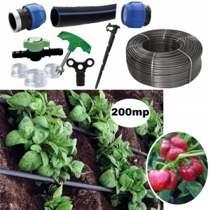 Kit irigare tub picurare complet 200mp, cultura de gogosari, 20cm/100m