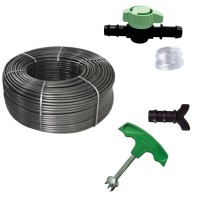 Kit irigare prin picurare tub 20cm/100m cu 31 accesorii