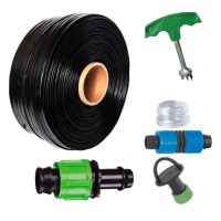 Kit irigare banda picurare 30cm/100m, cu 26 accesorii si 10 start conectori