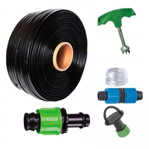 Kit irigare banda picurare 10cm/100m, cu 26 accesorii si 10 start conectori
