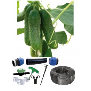 Kit irigare tub picurare complet 100mp, cultura de castraveti, 20cm/100m