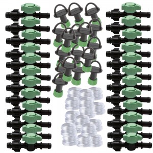 Robinet cu garnitura si dop pentru banda picurare 16mm, 120 accesorii