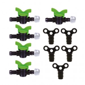 Set 5x Robinet cu garnitura si dop tub 16mm x 5buc