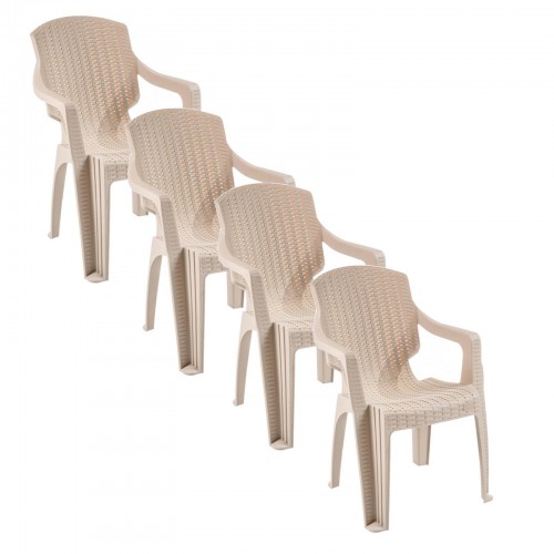 Scaun pentru gradina Infinity Crem CRL, SET 4 Buc