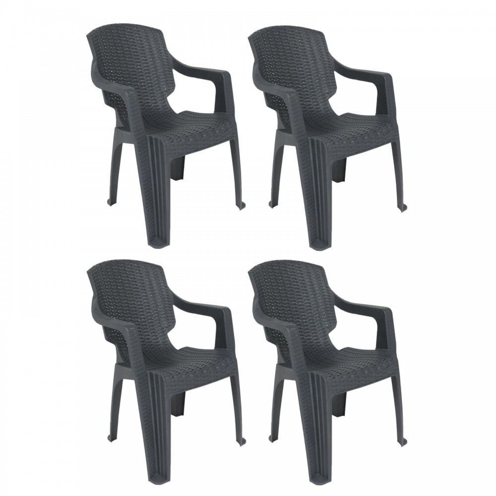 Scaun pentru gradina Infinity Gri CRL, SET 4 Buc