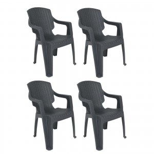 Scaun pentru gradina Infinity Gri CRL, SET 4 Buc